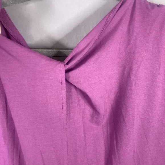 Eileen Fisher Dress Womens Large Purple Curan Bateau Jersey Shift Pockets - Picture 8 of 11